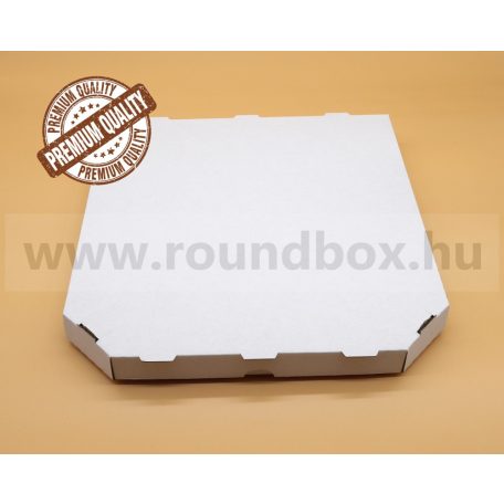 Pizza doboz 32 cm fehér (csapott sarkú)